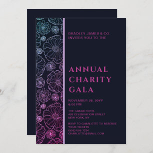 Elegant Blue Botanical Charity Event Gala in Kaart