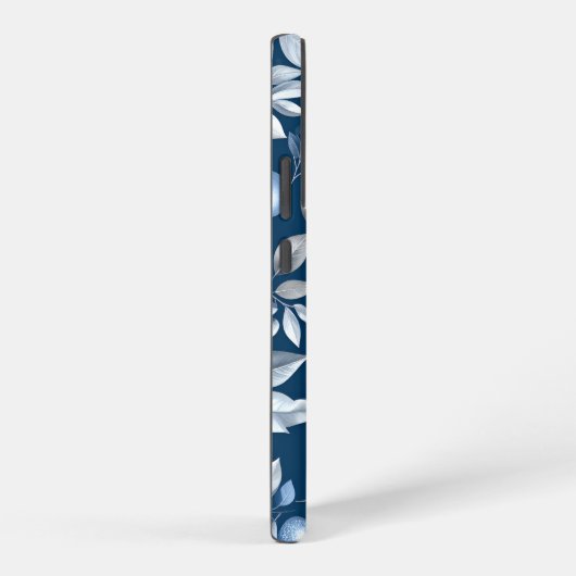 Elegant Blue Botanical Floral Pattern Samsung Galaxy Hoesje (Rechterkant)