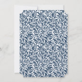 Elegant Blue  Botanical Pattern Weddenschap Save The Date (Achterkant)