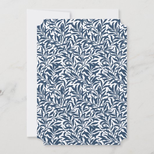 Elegant Blue  Botanical Pattern Weddenschap Save The Date (Achterkant)