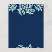 Elegant Blue Botanical Wedding Flyer (Achterkant)