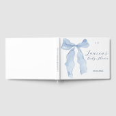 Elegant Blue Bow Baby shower Gastenboek (Volledig)