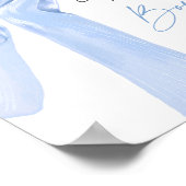 Elegant Blue Bow Baby shower Hoeveel Bogen Poster (Hoek)