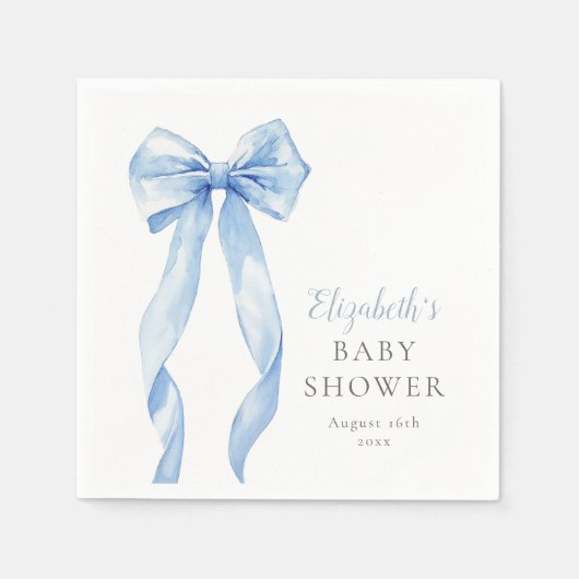 Elegant Blue Bow Boy Baby shower Servet (Voorkant)