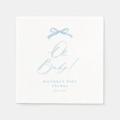 Elegant Blue Bow Boys Baby shower Servet (Voorkant)