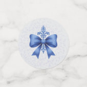 Elegant Blue Bow Bridal Shower Confetti (Kleine voorkant)