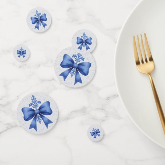 Elegant Blue Bow Bridal Shower Confetti (Groep)