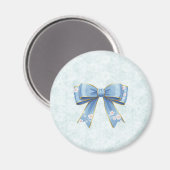 Elegant Blue Bow Engagement Party Invitation Magneet (Voorkant / Achterkant)