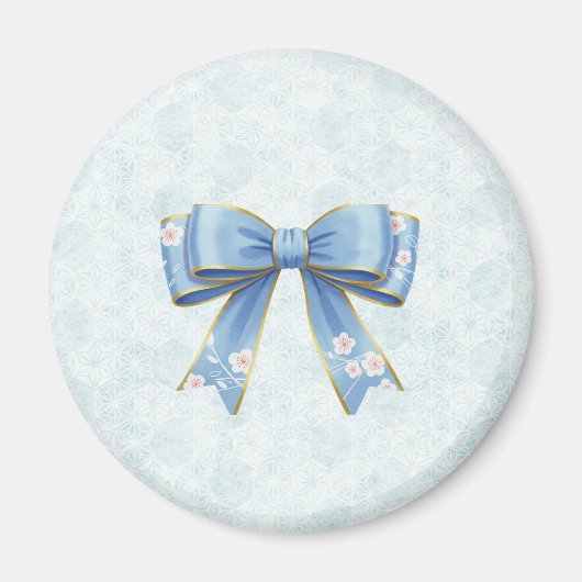 Elegant Blue Bow Engagement Party Invitation Magneet (Voorkant)