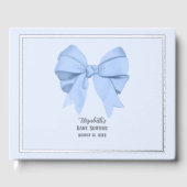 Elegant Blue Bow It's a Boy Baby Shower Silver (Recto)