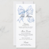 Elegant Blue Bow Menu Coquette Bow (Voorkant)