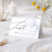 Elegant Blue Bow Modern Wedding Table Number Place