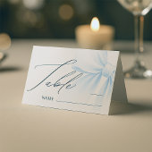 Elegant Blue Bow Modern Wedding Table Number Place
