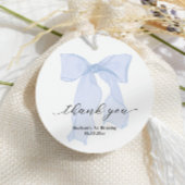 Elegant Blue Bow Verjaardag Bedankt Bedankjes Labels