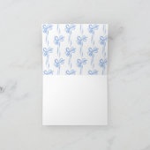 Elegant Blue Bow Vrijgezellenfeest Bedankt Card (Binnen)