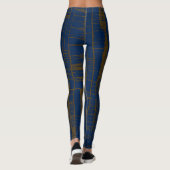 Elegant blue &brown abstract pattern  leggings (Achterkant)