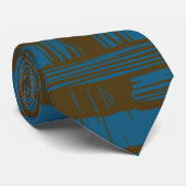 Elegant blue &brown abstract pattern  stropdas (Opgerold)