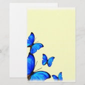 Elegant Blue Butterflies Personal Stationery Briefpapier (Voorkant / Achterkant)
