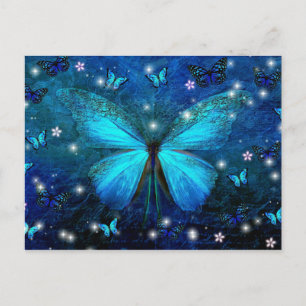 Elegant Blue Butterfly Briefkaart