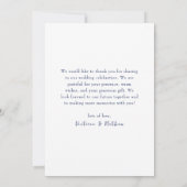 Elegant Blue Butterfly Flowers Wedding Bedankkaart (Achterkant)