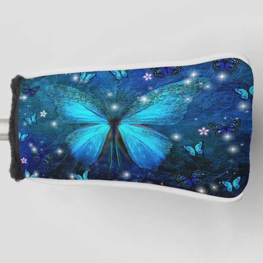 Elegant Blue Butterfly Golfheadcover (Voorkant)