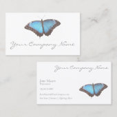 Elegant Blue Butterfly - White Visitekaartje (Voorkant / Achterkant)