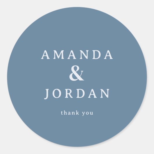 Elegant Blue Calligraphy Design Ronde Sticker (Voorkant)