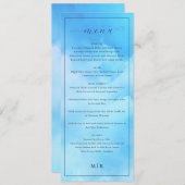 Elegant Blue Calligraphy Menu (Voorkant / Achterkant)