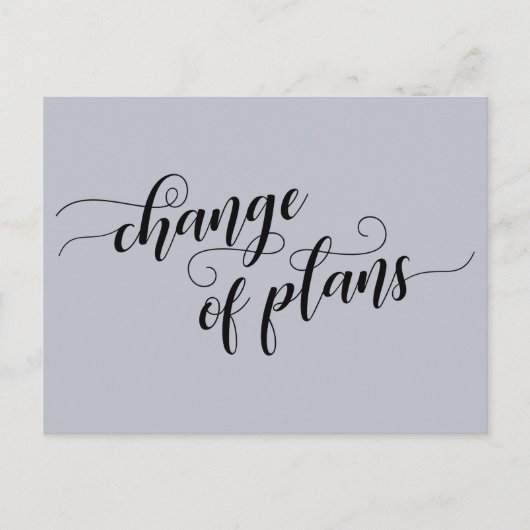Elegant Blue Change of Plans Postponed Wedding Briefkaart (Voorkant)