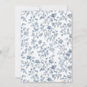 Elegant Blue Chinoiserie Flat Save The Date Card (Dos)