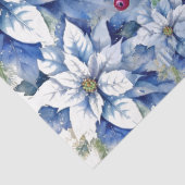 Elegant Blue Christmas Floral Candles Decoupage Tissuepapier (Detail)