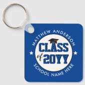Elegant Blue Class of 2021 Afstuderen Afstuderen Sleutelhanger (Voorkant)