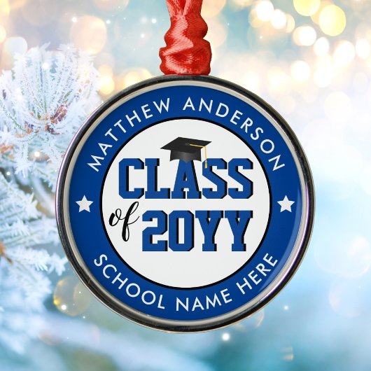 Elegant Blue Class of 2023 Afstuderen Afstuderen Metalen Ornament