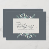 Elegant blue classic Holiday Thanksgiving Kaart (Voorkant / Achterkant)
