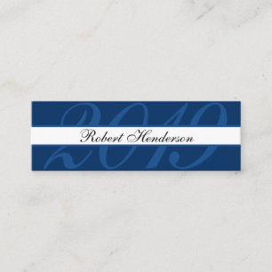 Elegant blue classic insert card afstuderen name contactkaartje