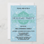 Elegant Blue Company kerst-feestdag Snow Kaart (Voorkant)