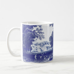 Elegant Blue Country Pastoral Toile Koffiemok