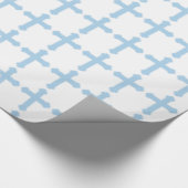 Elegant Blue Cross Cadeaupapier (Hoek)