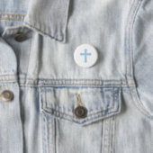 Elegant Blue Cross Ronde Button 3,2 Cm (In situ)
