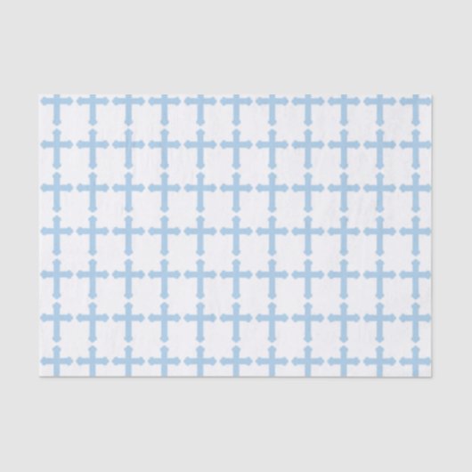 Elegant Blue Cross Tissuepapier (Voorkant)