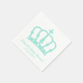 Elegant Blue Crown Prince Baby shower Servetten (Hoek)