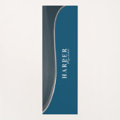 Elegant Blue Custom Name Yoga Mat (Voorkant)