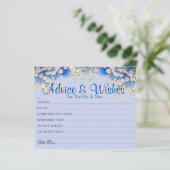 Elégant Blue Daisy Mariage Conseils Voeux Cartes (Debout devant)