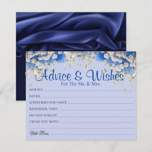 Elégant Blue Daisy Mariage Conseils Voeux Cartes