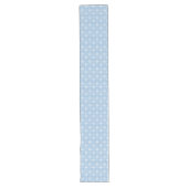 Elegant Blue Damask Patroon Lange Tafelloper (Voorkant)