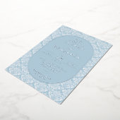 Elegant Blue Damask Wedding Invitation (Rotation)