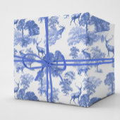 Elegant Blue Deer Fox Country Toile Cadeaupapier