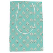 Elegant  Blue Diamonds Cascade Medium Cadeauzakje (Voorkant)