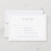 Elegant Blue Double Frame Wedding RSVP Card (Voorkant)
