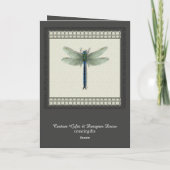 Elegant Blue Dragonfly Kaart (Achterkant)